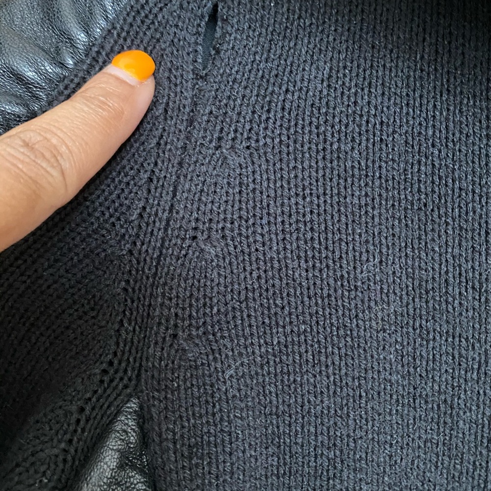 COPY - Express Leather Ruffled Sweater - Picture 5 of 6